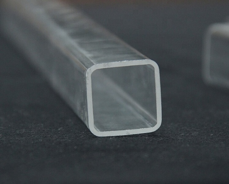 Clear Fused Silica Square Rectangular Opening Quartz Glass Tube Pipes