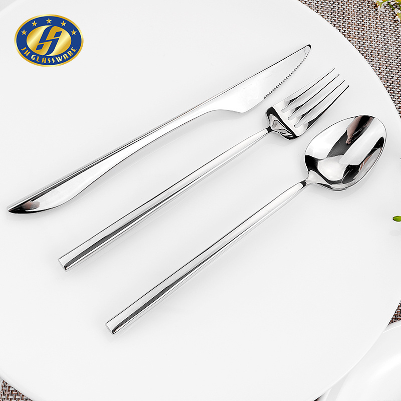 JINGHUANG 18/10 Kitchen Cutlery Hotel Flatware Thick Handle Stainless Steel Cutlery Silverware Set