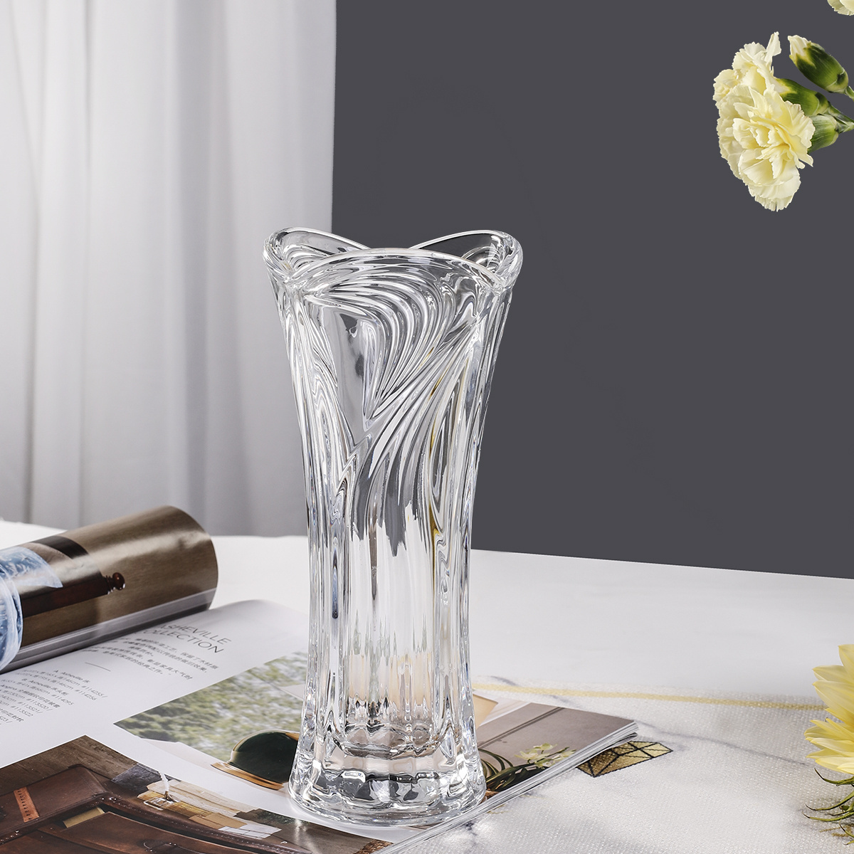 Cheapest Clear Glass Vase Tall Jar Glass For Wedding Home Decoration Custom Made Large Glass flower vase