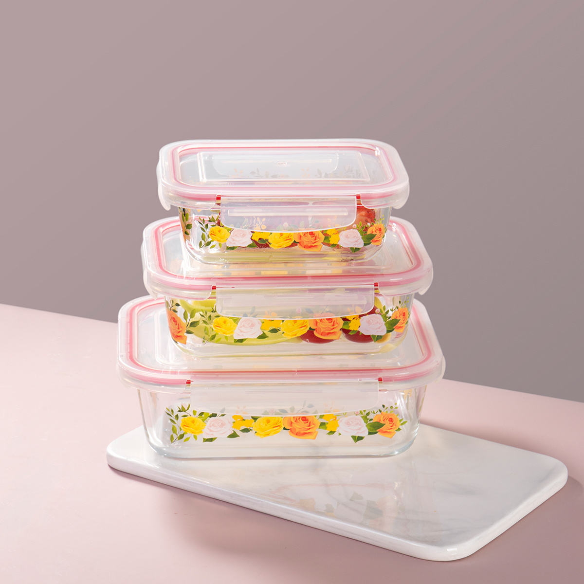 JINGHUANG Professional glass lock food container bento glass lunch box set for wholesales