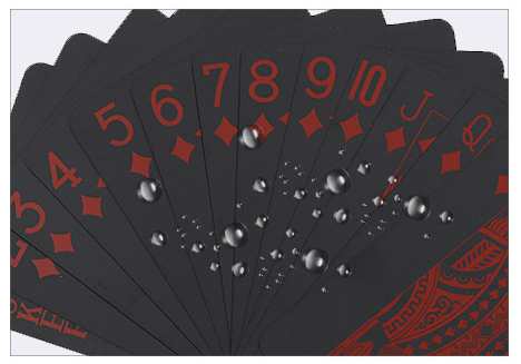 Waterproof PVC Poker Playing Cards Deck of Card with Black Backing in Box Great Gift for Family Party BBQ Game