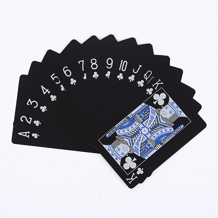 Waterproof PVC Poker Playing Cards Deck of Card with Black Backing in Box Great Gift for Family Party BBQ Game