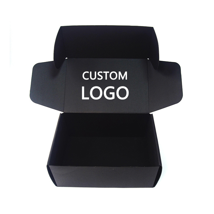 Good Price Custom Logo Printed Cardboard Foldable Corrugated Paper Gift Packaging Shipping Black Mailer Boxes