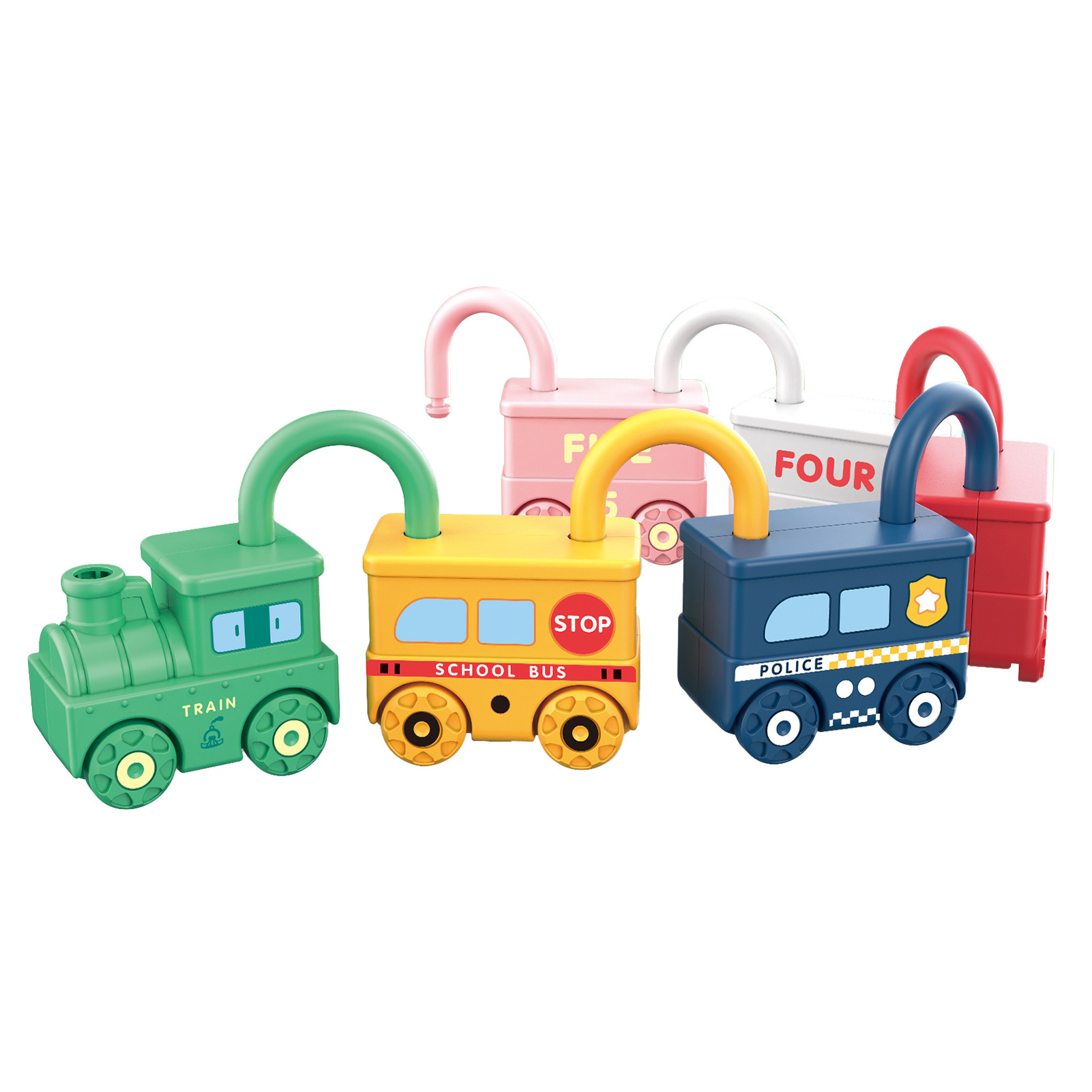 Early Learning Toddlers Montessori Sensory Matching And Sorting Lock And Key Train Toys Set