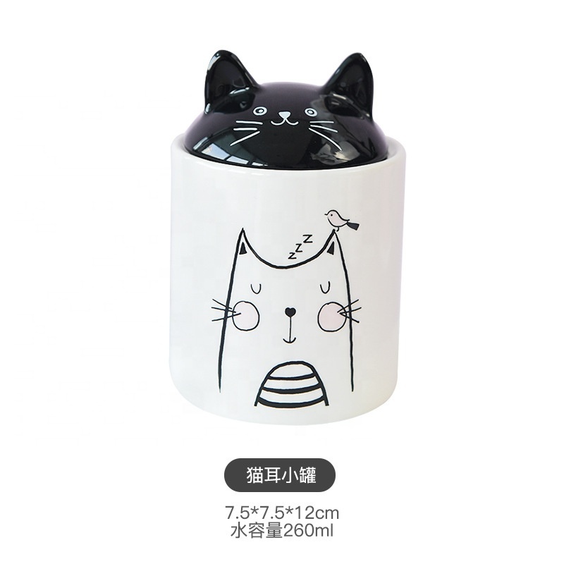 Factory Directly Supply ceramic Pet Urns Personalized Modern cute cat memory Urns bottle box