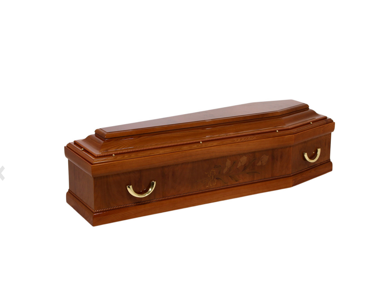 luxury  Italian style solid wood coffin Funeral Solid Wood burial vault combo bed Wood casket and coffin box Cremation coffin