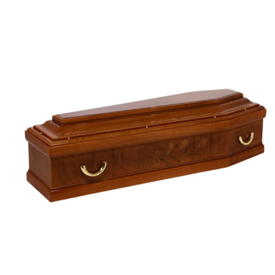 luxury  Italian style solid wood coffin Funeral Solid Wood burial vault combo bed Wood casket and coffin box Cremation coffin