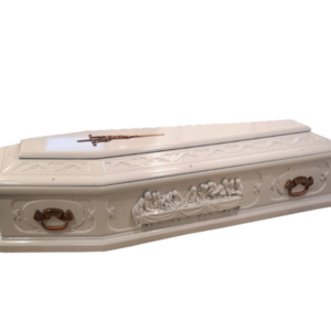 Italian style Last supper wooden coffin  Funeral Solid Wood burial vault combo bed Wood casket and coffin box Cremation coffin