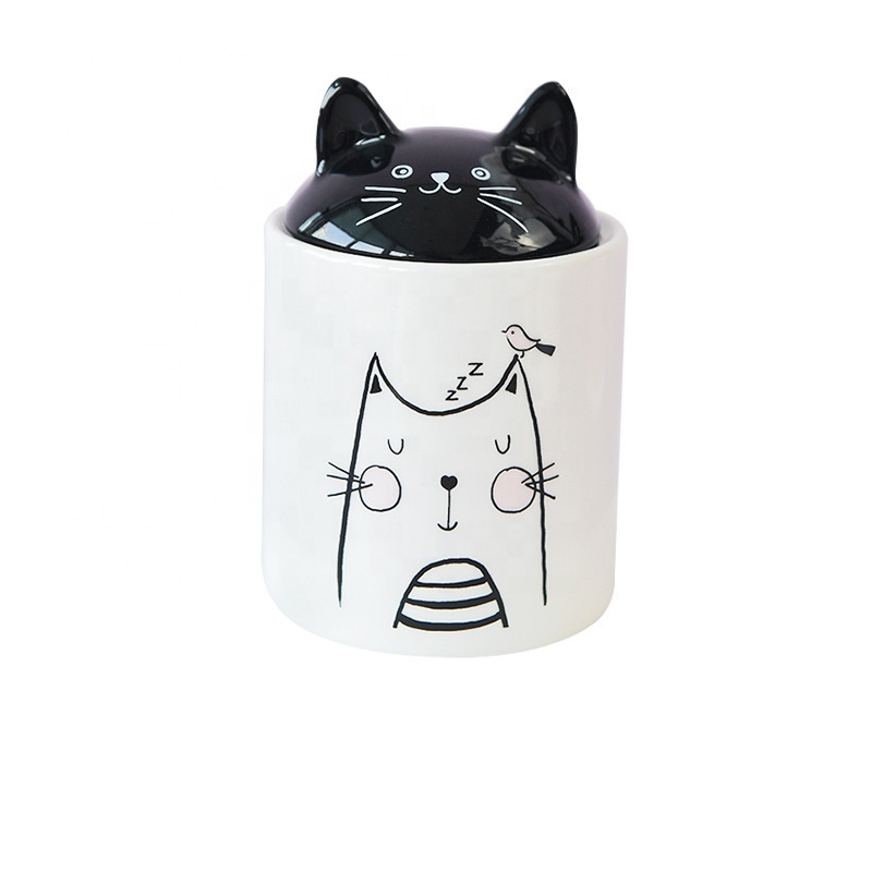 Factory Directly Supply ceramic Pet Urns Personalized Modern cute cat memory Urns bottle box