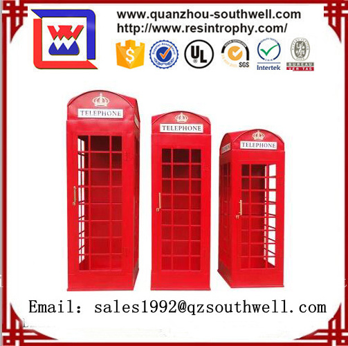 Metal antique london red telephone booth