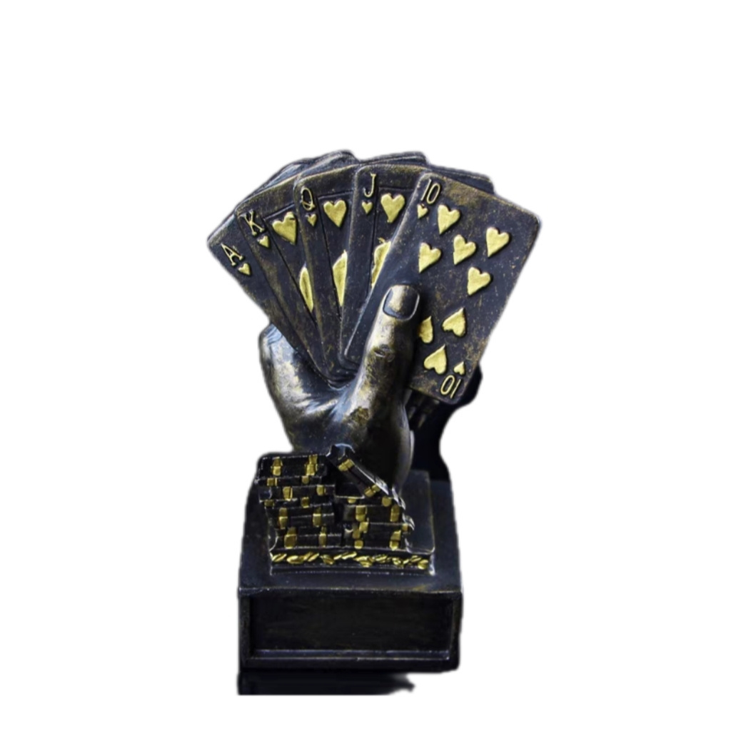 High Quality Custom Colors Trophies Resin Poker Awards Trophy(Poker)