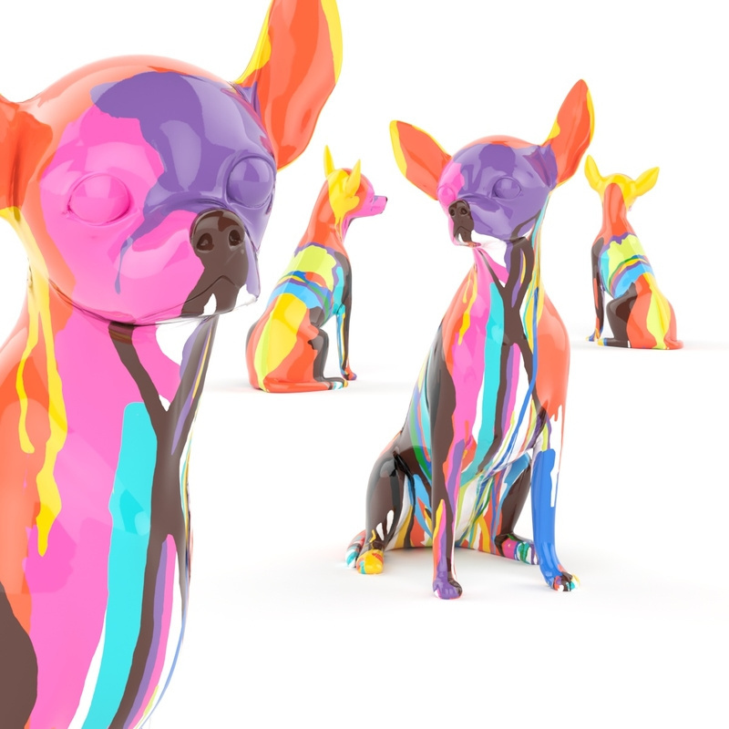 Customized Graffiti Chihuahua Action Figurines