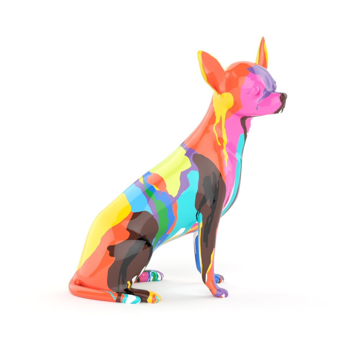 Customized Graffiti Chihuahua Action Figurines