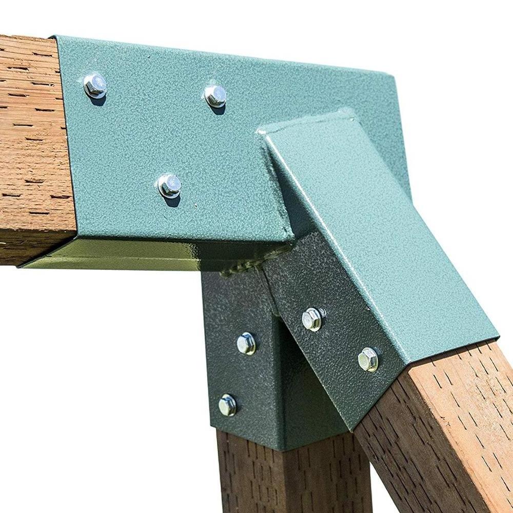 Indoor Outdoor Wood Swing Heavy Duty Green Powder Carbon Steel Patio Swing End Bracket