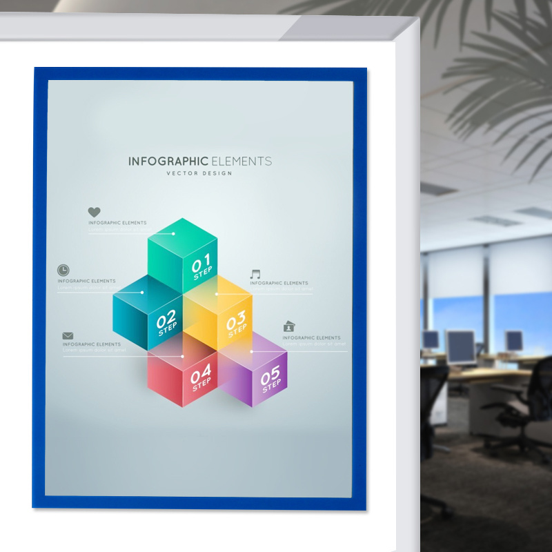 Dry erase magnetic window A4 document holder,Poster display Photo Frame,Durable transparent PVC Pockets framed photos