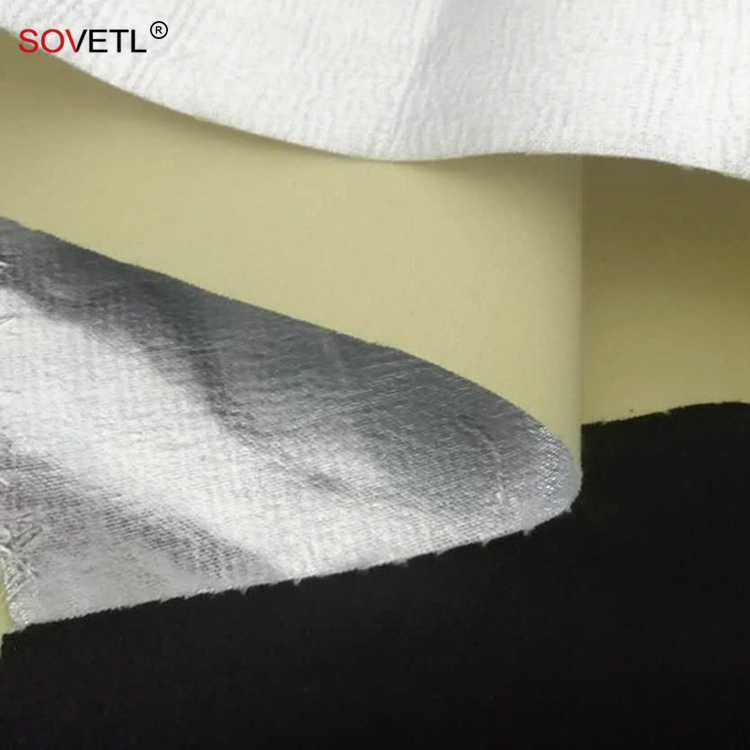 Aramid Coated Aluminum Cloth Heat Insulation Fireproof FR Temperature Resistant Aramid Aluminum Foil Fabric for Industry BBQ