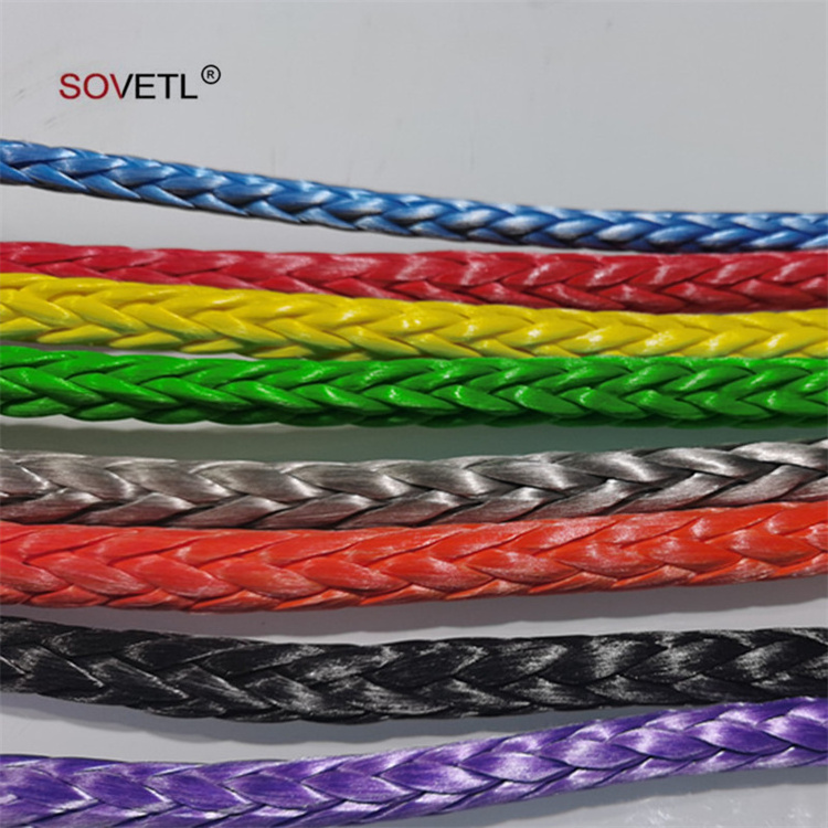 UHMWPE Rope High Strength Marine Durable 12 Strands Cord Corrosion Resistant Uhmwpe Braided Rope for Winch for Mooring