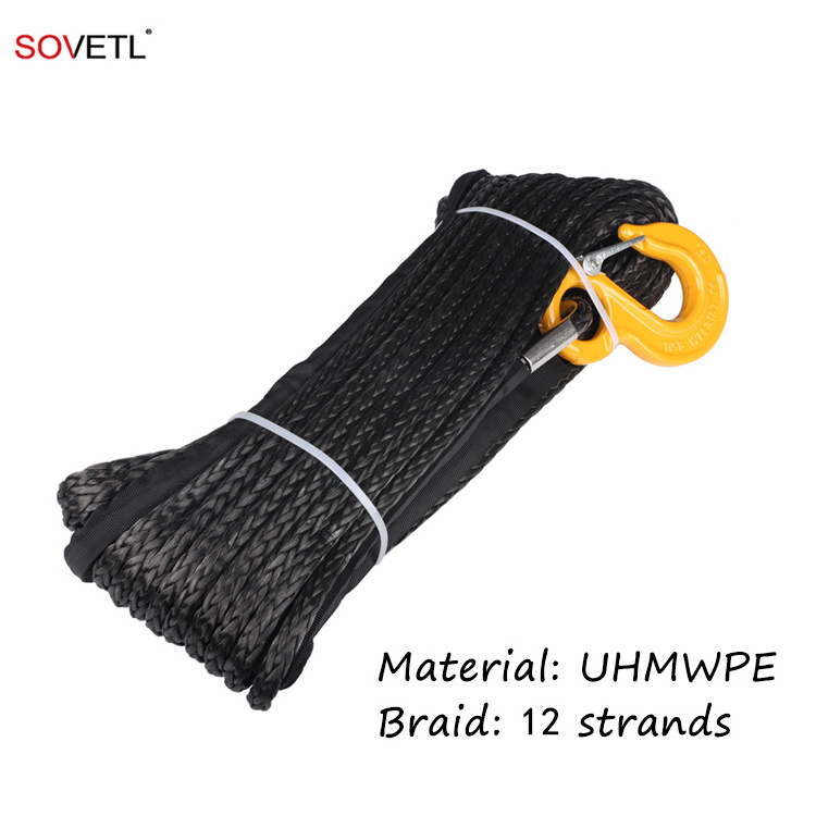 0.48'' x 10FT(30m) Yacht Rope 29800lbs ATV UTV UHMWPE Synthetic 12mm Winch Rope