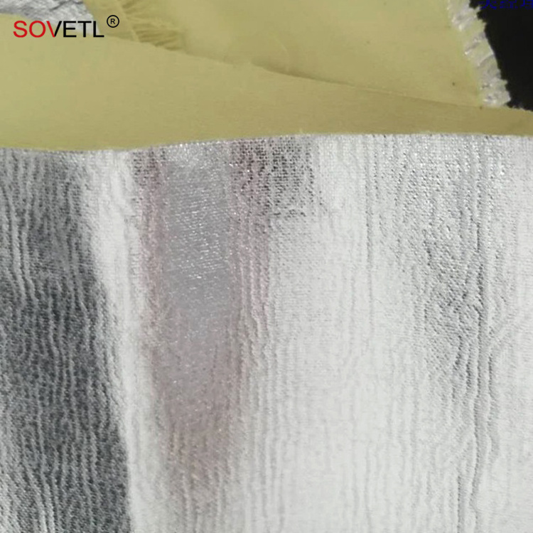 Aramid Coated Aluminum Cloth Heat Insulation Fireproof FR Temperature Resistant Aramid Aluminum Foil Fabric for Industry BBQ