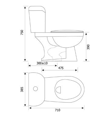 Ceramic Porcelain Two Piece Toilet Seat- White- SOC - V117 -  Best Sale Bemis Ceramic Toilet Seat