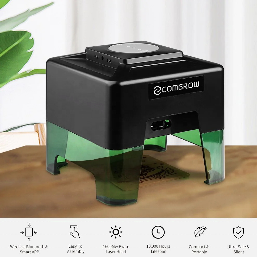 UPGRADE COMGROW MINI PORTABLE LASER 1.6W LASER ENGRAVER- OVER ONE YEAR WARRANTY 5V / 12V 2A