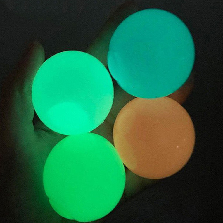 Hot selling 5cm glow-in-the-dark ceiling sticky wall ceiling relief stress sticky target ball