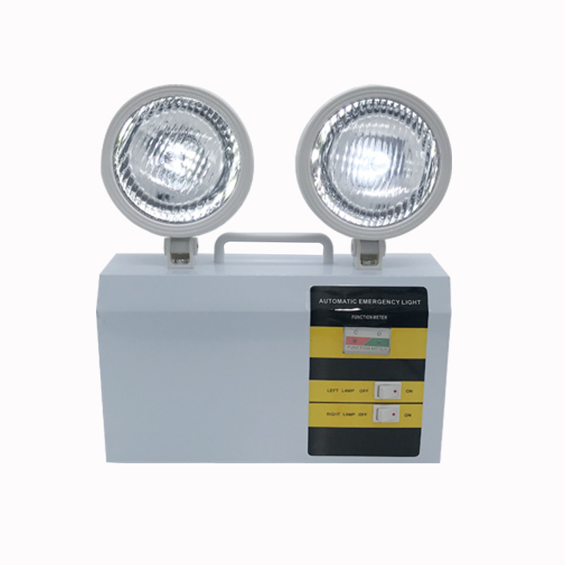 85-265v indoor ABS plastic body dual double heads two spot  rechargeable led emergency light