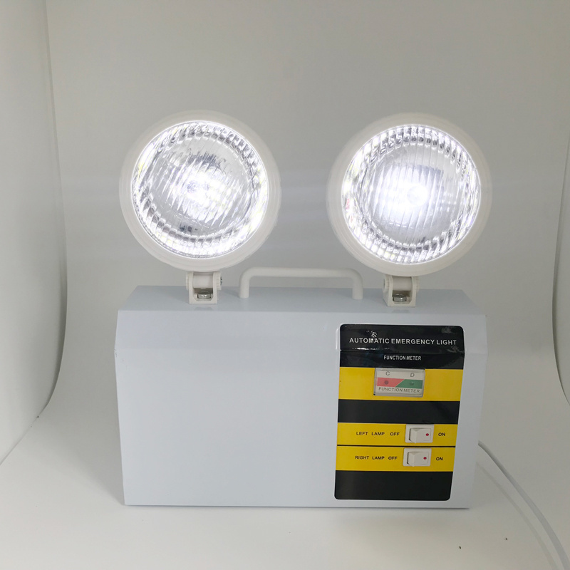 85-265v indoor ABS plastic body dual double heads two spot  rechargeable led emergency light