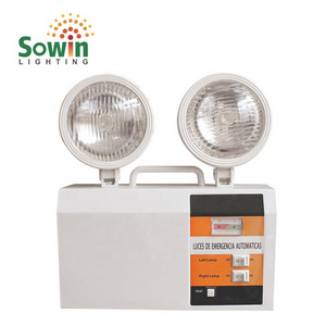 85-265v indoor ABS plastic body dual double heads two spot  rechargeable led emergency light