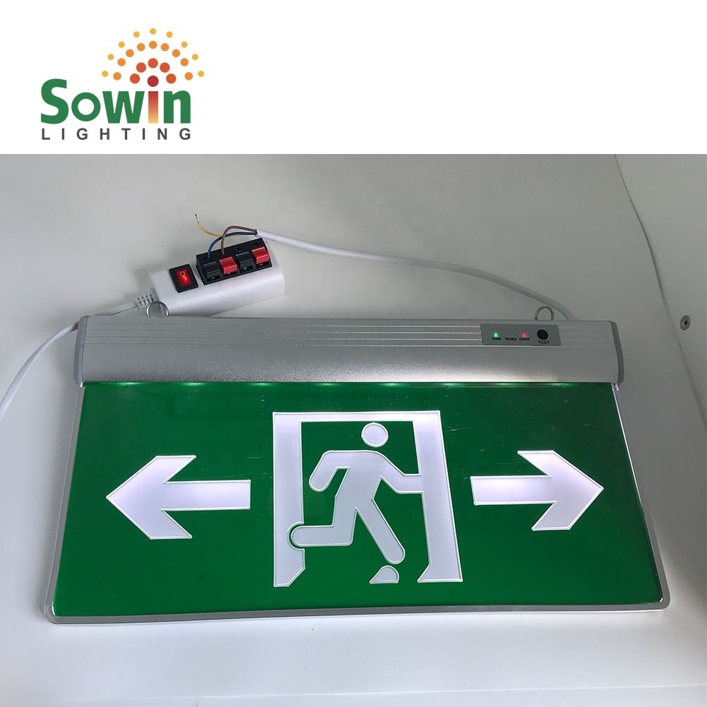 NiCd Battery Operated Fire Resistant White LED Emergency Exit Sign