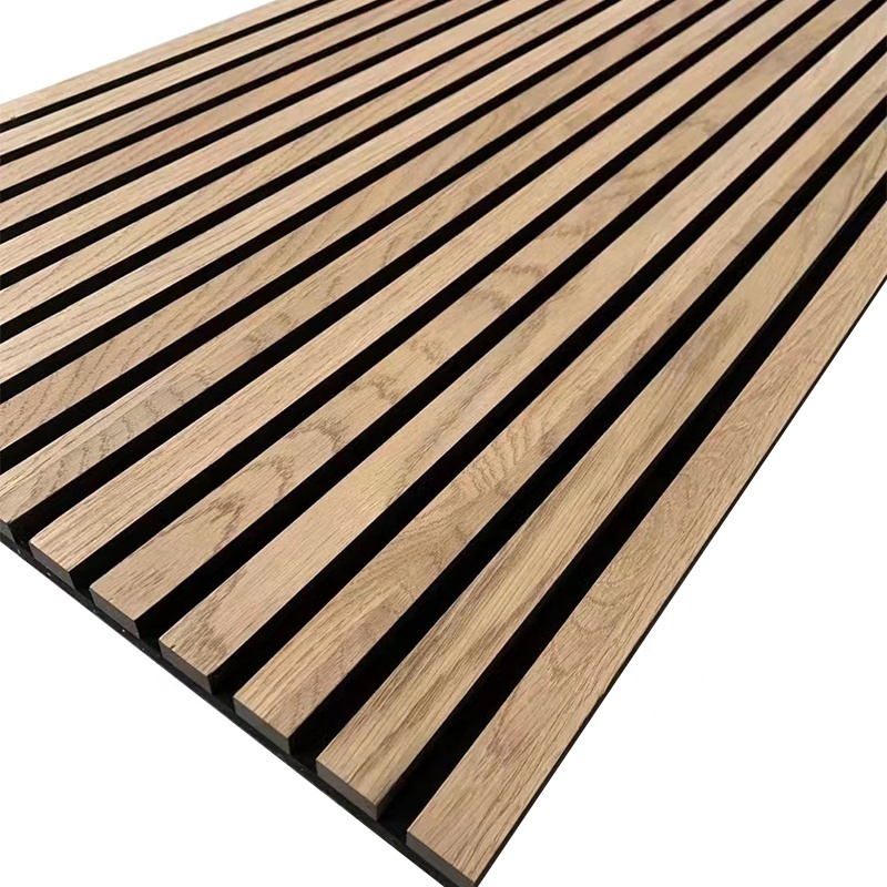 Hot sale 600*2400 Europe akupanels nature wood veneer  acoustic slat wood wall panels sound proof wall panel interior decoration