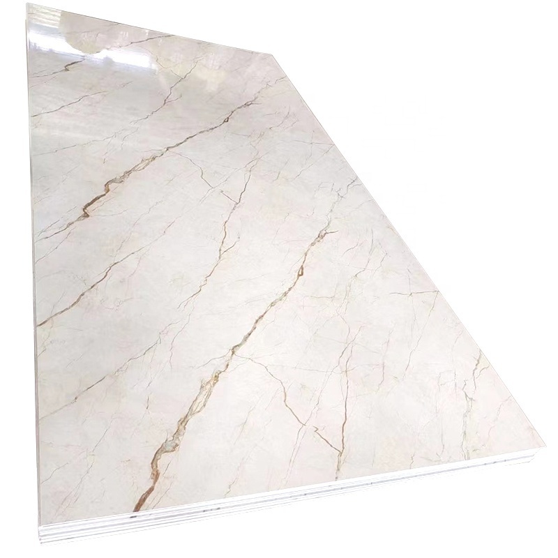 4X8 Ft Pvc Wpc  Wall Panel Marble Board Alternative 3Mm Pvc Uv Sheet Panel