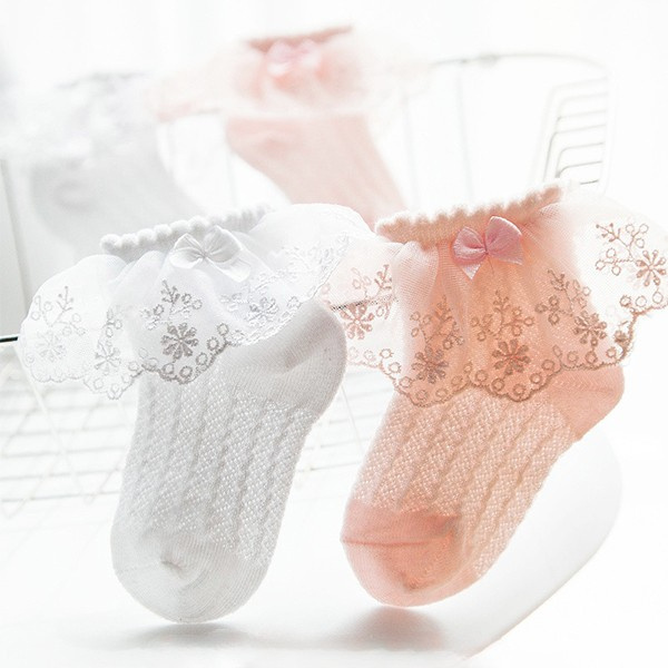 High quality comfortable 100% cotton cute lace baby socks