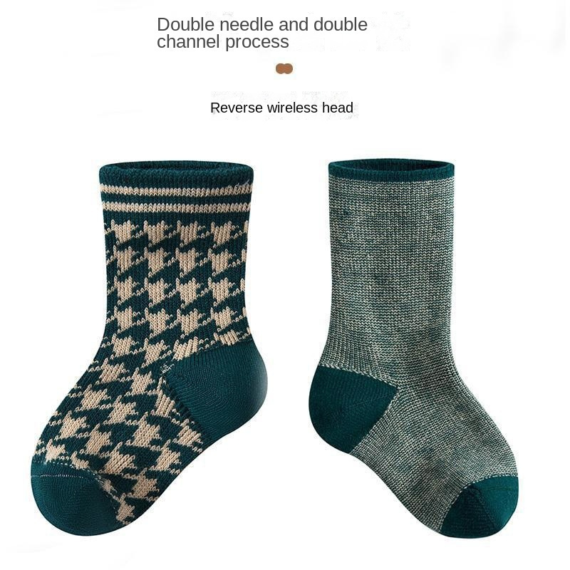 Winter New Double Needle Personality Kid Socks Thermal Cotton Socks Slouch Wholesale Children Boys and Girls Casual Baby Socks