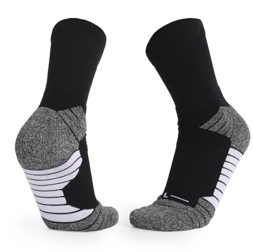 Manufacturer Design Custom Crew Elite Basketball Socks Thick Terry Cushion Bottom Adult Casual Athletic Practical Training Socks