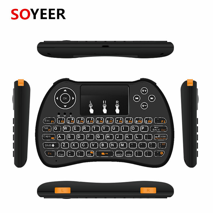 Soyeer H9 plus backlit 2.4G wireless mini keyboard air mouse for android box,Full Keyboard and TV Remote