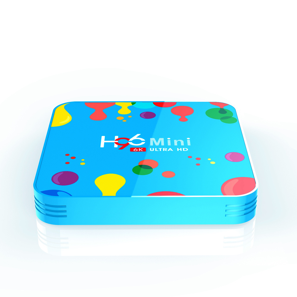 SOYEER Newest 4G 32G 128G H96 MINI H6 Android 9.0 TV BOX 4K 1080P 5.0G WIFI BT 4.1set top box Blue color