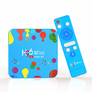 SOYEER Newest 4G 32G 128G H96 MINI H6 Android 9.0 TV BOX 4K 1080P 5.0G WIFI BT 4.1set top box Blue color