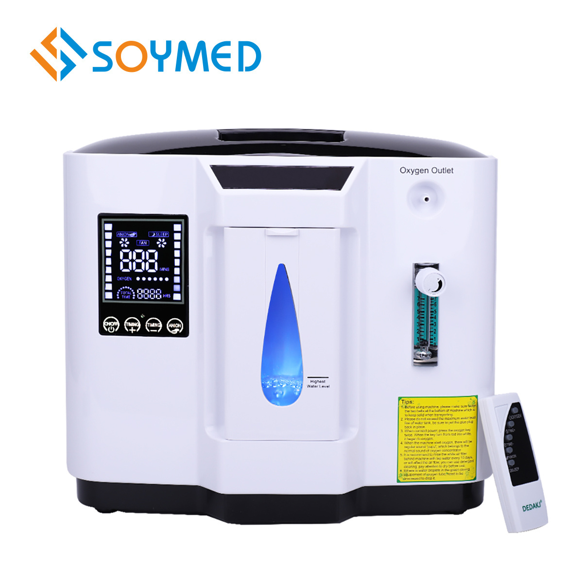 SoyMed Factory Price Mini 1-7l Portable Medical dedakj battery powered Oxygen-Concentrator