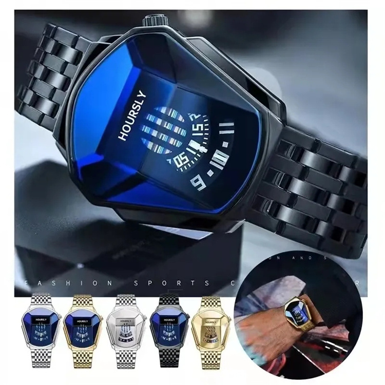 Hoursly 6615 Brand Trend Cool Men's Wristwatch Stainless Steel Technology Fashion Quartz Watch For Men 2023 Relogio Masculino