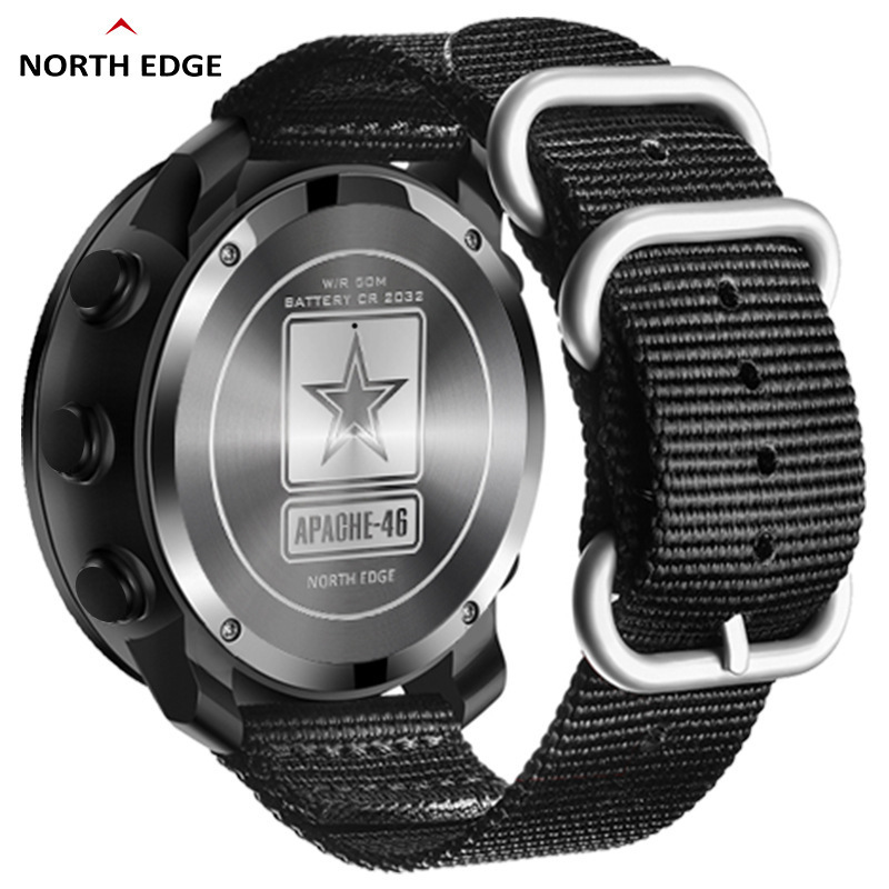 NORTH Edge APACHE46 2024 Men's Sport Digital Watch Running Watches Altimeter Barometer Compass apache 46 watch outdoor