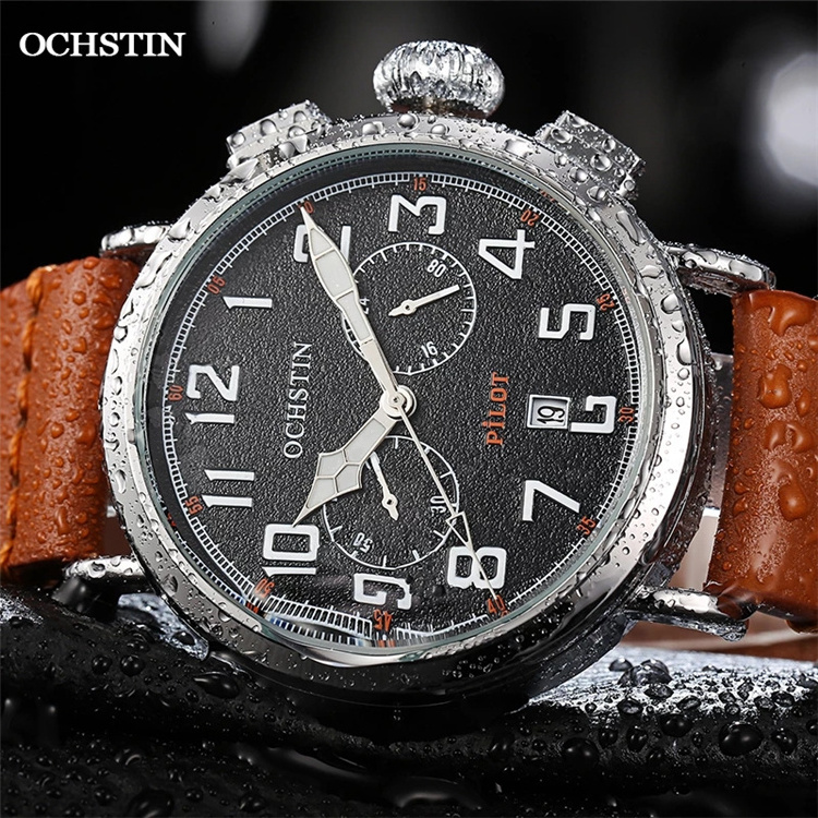 2024 New Men Watch Clock Luxury Top Brand OCHSTIN Pilot Classical Quartz Watches Male Waterproof Chronograph Luminous Wristwatch