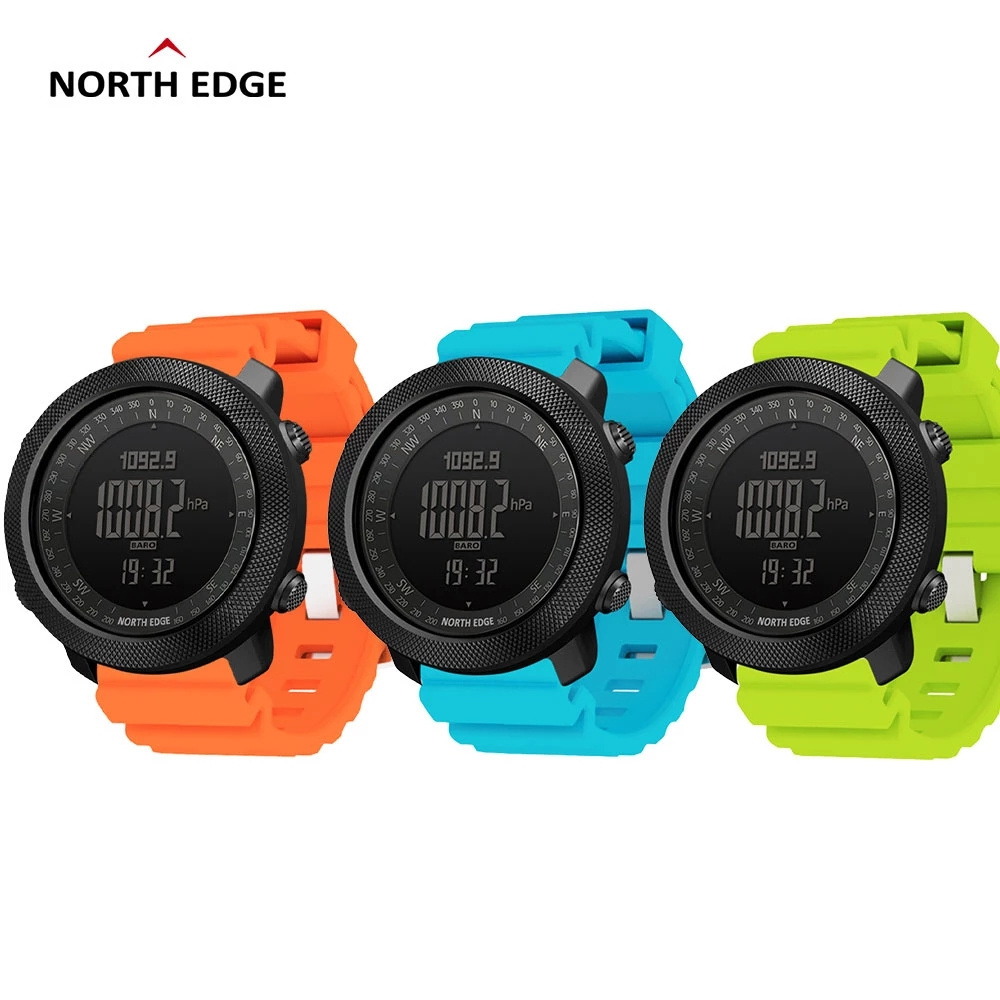 North Edge APACHE Silicone Multifunctional Sport Digital Watch Altimeter Barometer Compass Waterproof Men Watches