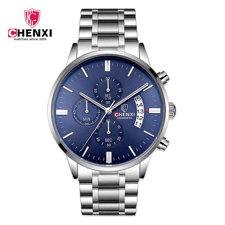 907 CHENXI Top Brand Quartz Watches Stainless Steel Waterproof Function Luxury Men Watch Date Clock Wristwatch