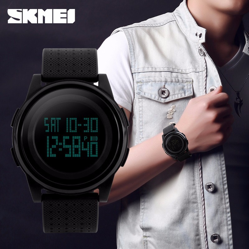 SKMEI 1206 new men outdoor electronic lcd watch 50m waterproof sports 5 colors jelly thin silicone strap women fashion led watch