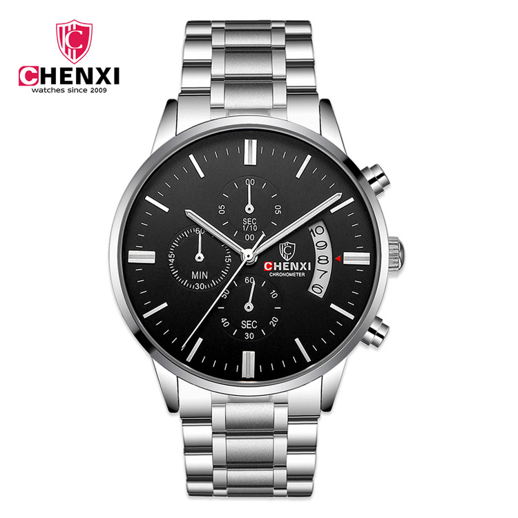 907 CHENXI Top Brand Quartz Watches Stainless Steel Waterproof Function Luxury Men Watch Date Clock Wristwatch