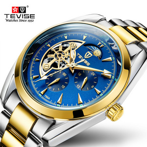 TEVISE 795a automatic hollow man watches men male business waterproof Moon Phase Luminous Tourbillon Mechanical Wristwatches