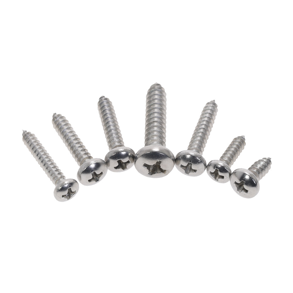 Factory Wholesale M4 Round Head Screw Self-tapping Screw 304 Stainless Steel Cross Round Head Self Tapping Screw Bolts