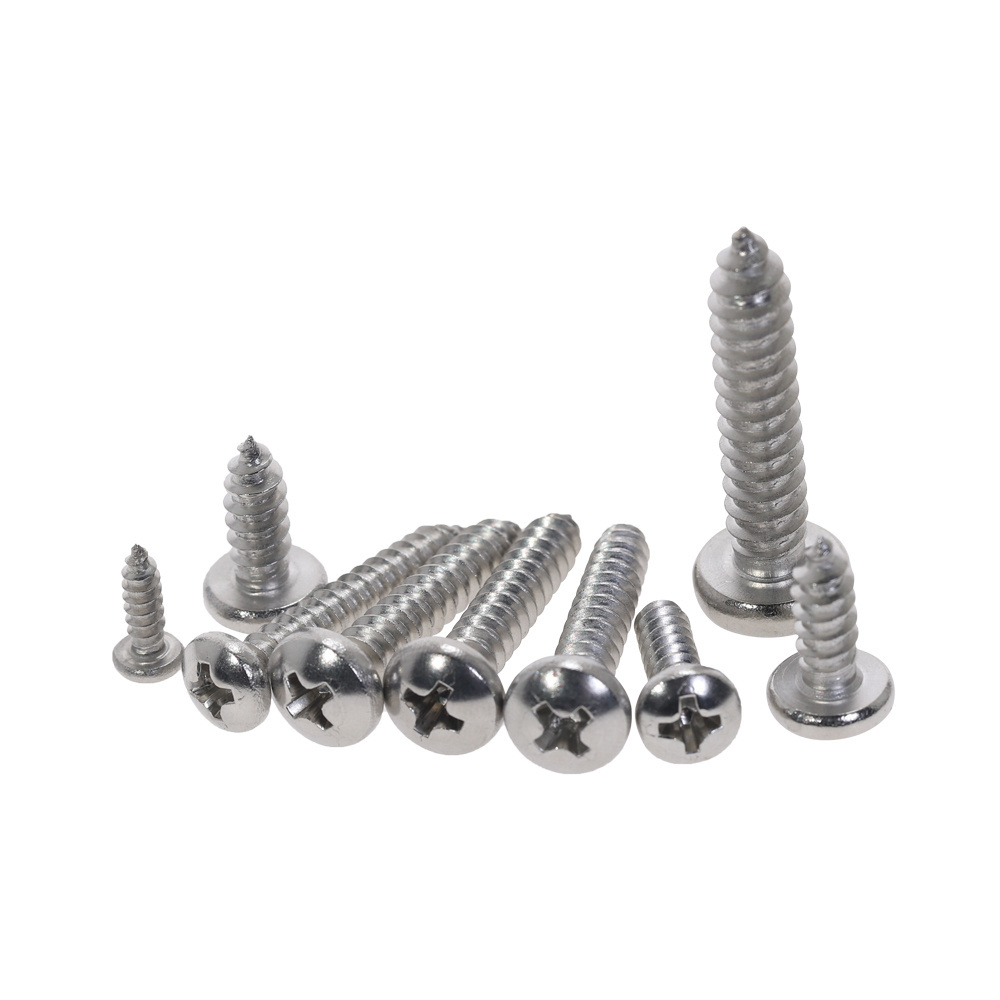 Factory Wholesale M4 Round Head Screw Self-tapping Screw 304 Stainless Steel Cross Round Head Self Tapping Screw Bolts