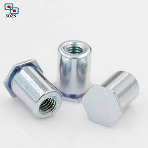 Precision hardware ss304 stainless steel hexagon aluminum flat head m8 blind rivet nut